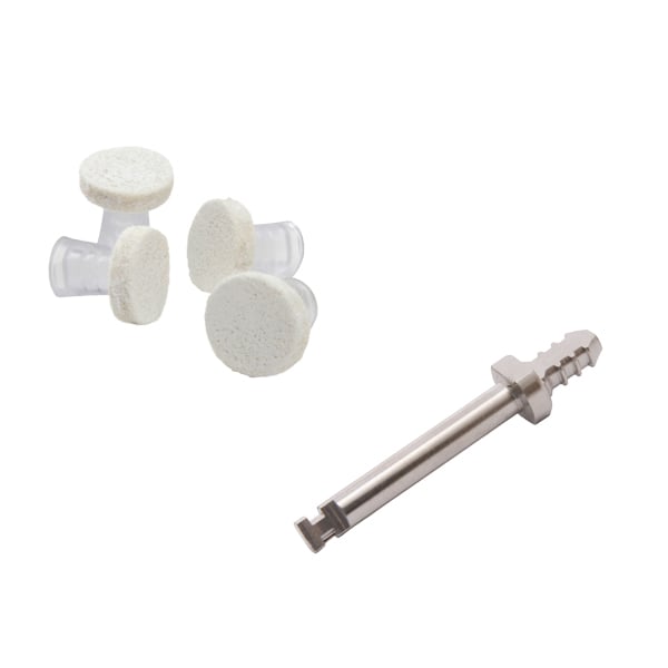 SeptoWheels PX Kit, 12 Wheels, and 1 SeptoWheel Snap-on Mandrel. The wheels are made from wool