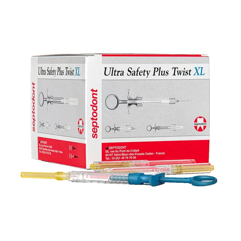 Ultra Safety Plus Twist XL Sterile Needles, 30G Short, Blue, 100/Pk. Includes 1 syringe handle