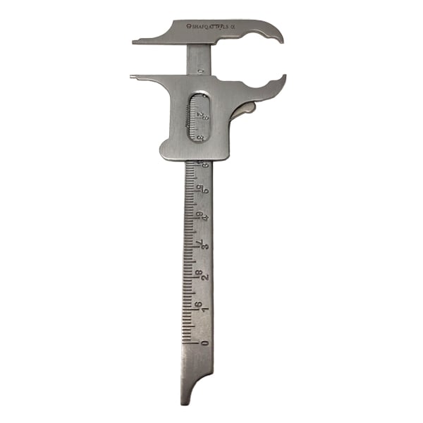 SHAFQAT Boley gauge. Helps in determining tooth dimensions of length, width, and thickness. It