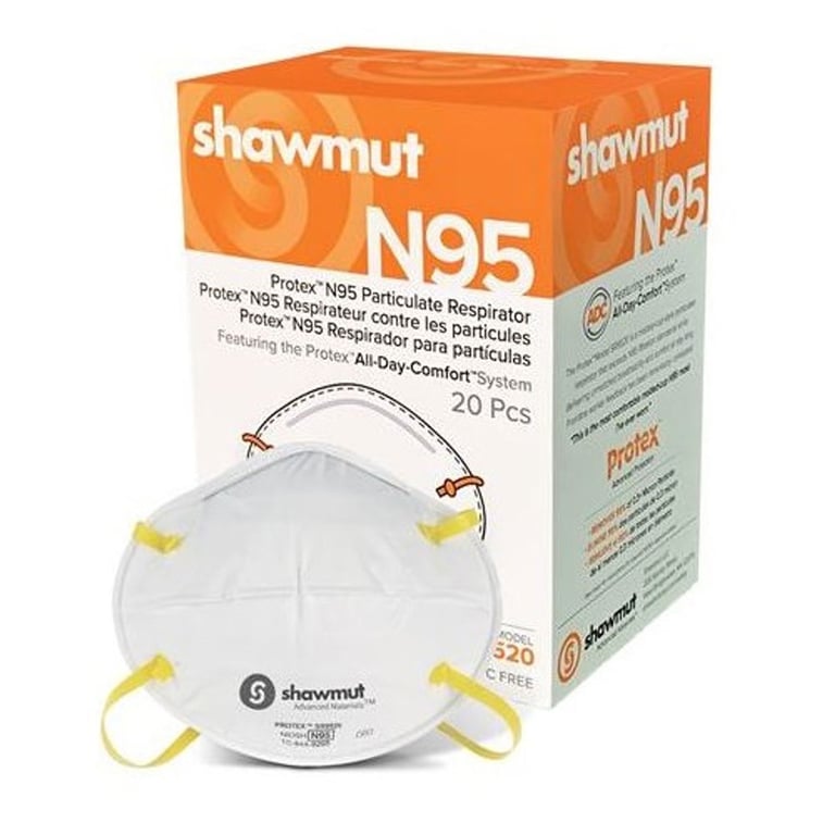 Protex N95 Particulate Respirator, Medium/Large, 20/Box