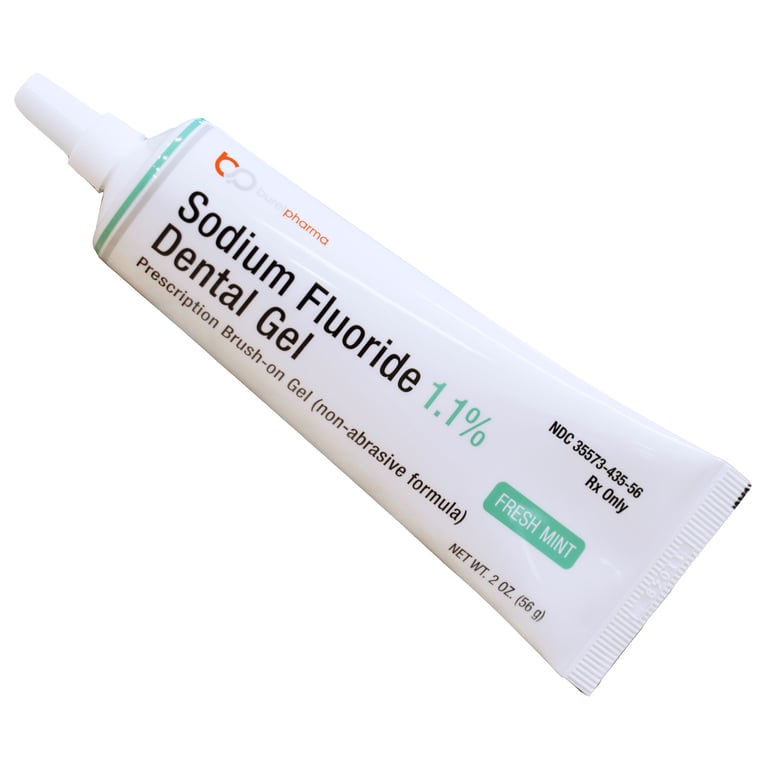 Burel 1.1% Sodium Fluoride Brush-On Dental Gel, Fresh Mint, 2.0 fl oz Tube, 1/Pk