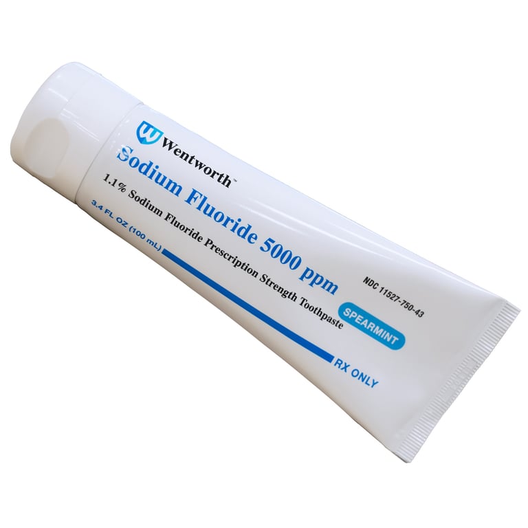 Wentworth 1.1% Sodium Fluoride Toothpaste, Spearmint, 3.4 fl oz Tube, 1/Pk. Prescription-strength