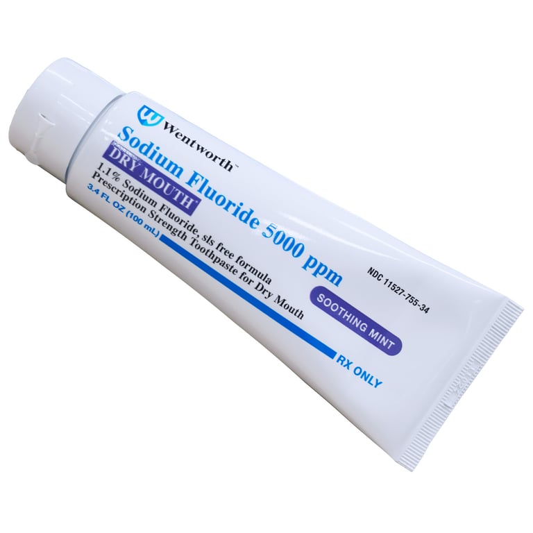 Wentworth 1.1% Sodium Fluoride Dry Mouth Toothpaste, Soothing Mint, 3.4 fl oz Tube, 1/Pk