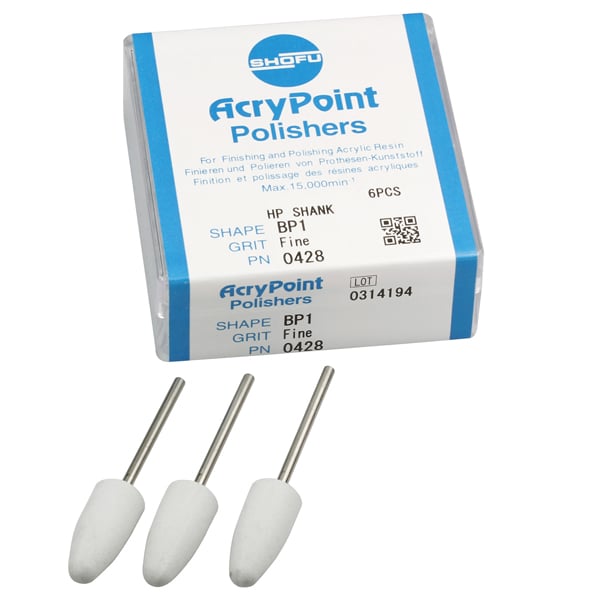 AcryPoints BP1 Fine (Light Gray) - HP, 6/pk. Used for polishing of acrylic resin denture material