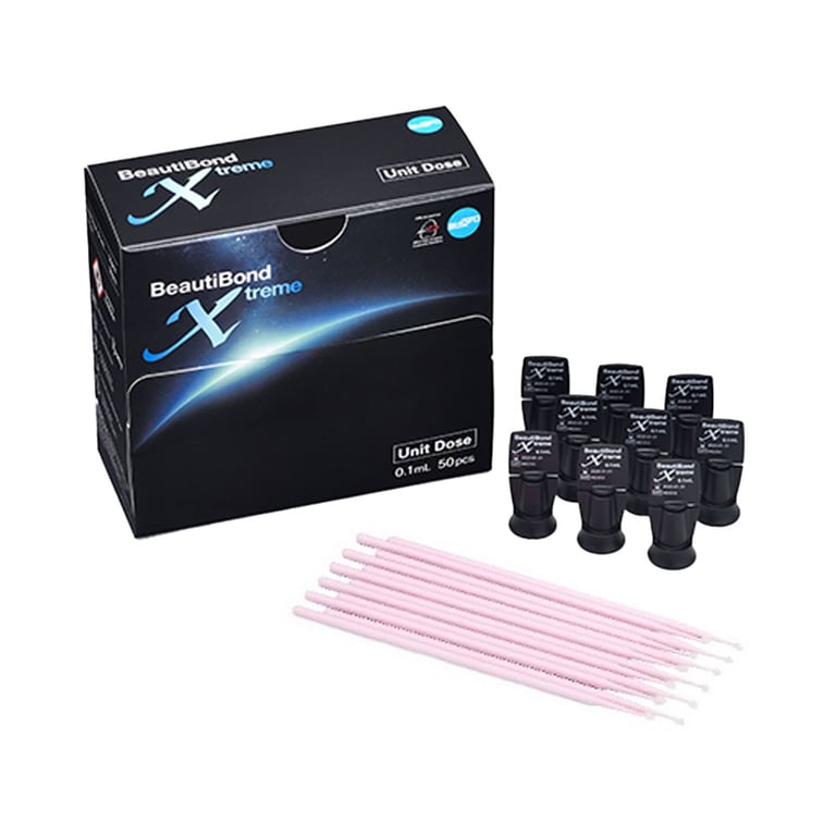 Beautibond Xtreme Adhesive Light-cure 0.1 mL Unit Dose and Micro Brushes, 50/Pk. Provides a strong