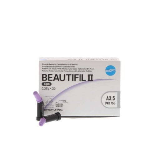 Beautifil II A3.5 Compules, 20 - 0.25 Gm. Compule Tips. Nano-Hybrid Composite with Fluoride