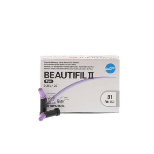 Beautifil II B1 Compules, 20 - 0.25 Gm. Compule Tips. Nano-Hybrid Composite with Fluoride Release