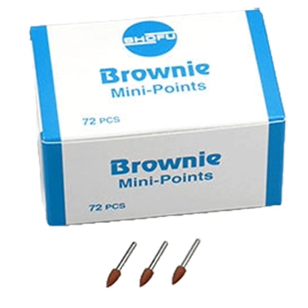 Brownie FG Mini Point (Prepolish), 72/pk. For amalgams, precious and semi-precious metals