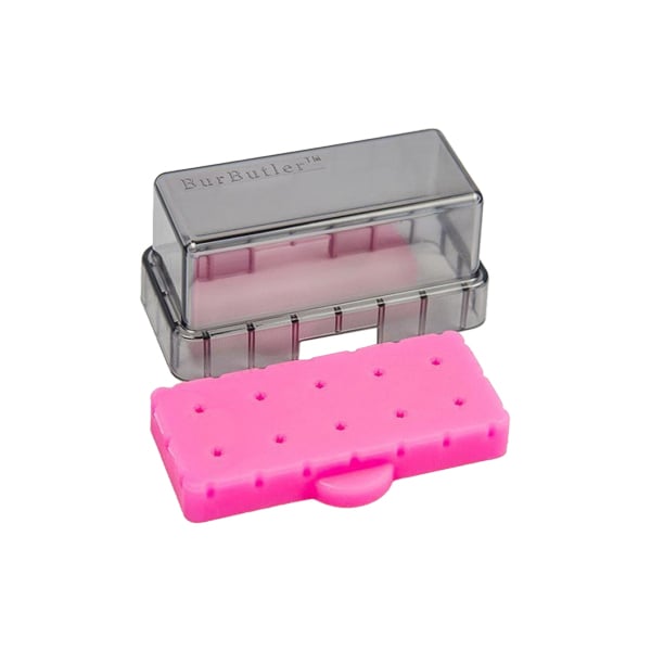 BurButler Ruby Pink, 10-Hole (FG, CA, Short Shank) Bur Block. Fully Autoclavable Silicone Bur