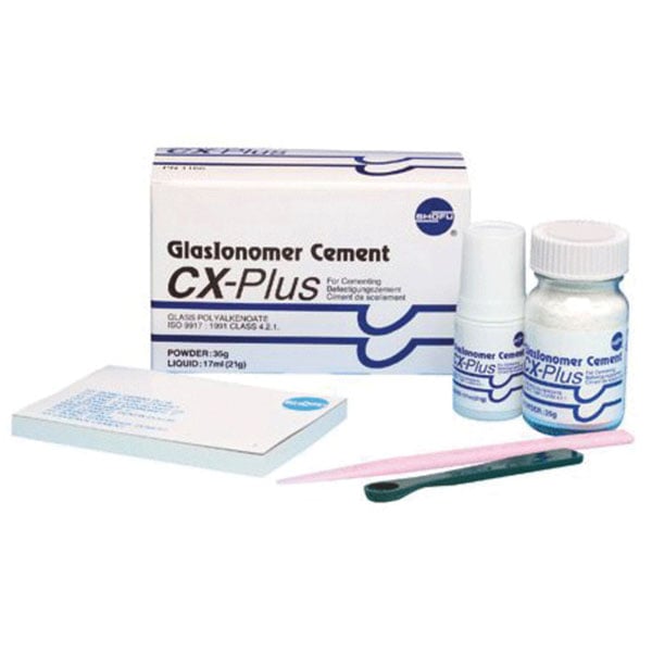CX Plus Introductory Kit - Glass Ionomer Cement, 35 Gm. Powder, 17 mL Liquid, Mixing Pad