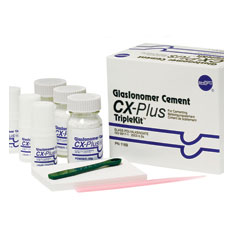 CX Plus Triple Kit - Glass Ionomer Cement. Contains: 3 - 35 gram powders, 3 - 17 mL liquids