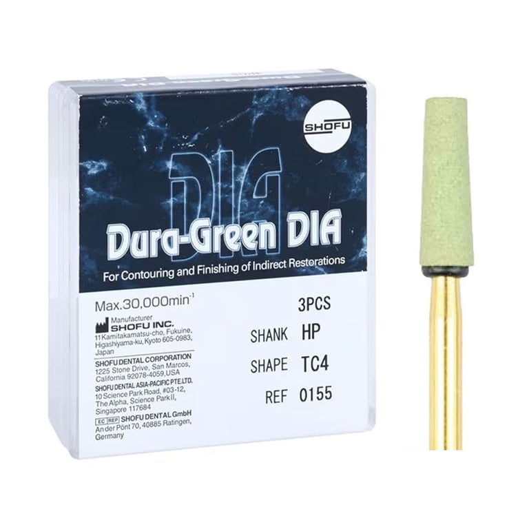 Dura-Green DIA TC4 ISO #025 HP Stone, 3/Pk. Vitrify-bonded diamond abrasive designed