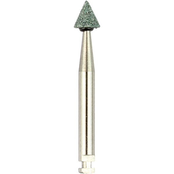 Dura-Green CN2 pointed cone CA (contra angle), 12/pk, silicon carbide finishing stones