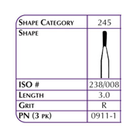 Hybrid Points FG #245 Diamond Bur 1/Pk. Regular Grit