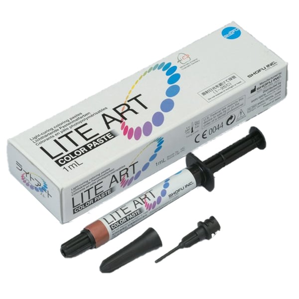 Lite Art Color Paste - Black Refill - 1 ml Syringe. Light-curing coloring paste can be applied