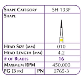 Robot FG #SH 133 F 16 Blade CTF Carbide Finishing