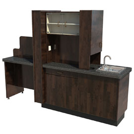 Signature Essential Center Island Unit 100"W x 20"D x 73"H (x-ray column 24"W). Custom made