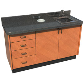 Signature Series Dental Assistant's Cabinet 57"W x 20"D x 37"H. Custom made with 100% plywood. 5