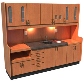 Signature Series Dental Sterilization Center 106"W x 27"D x 80"H. Custom made with 100% plywood. 5