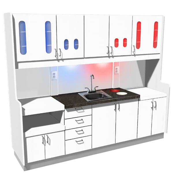 Signature Series Complete sterilization unit. Anti scratch HP laminate, 2 sliding keyboard shelves