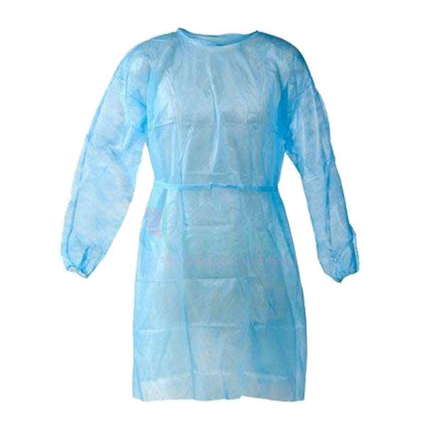 Signature Blue Isolation Gown, 1/Pk. Universal fit - 38" length, 49" width. Waist tie and elastic
