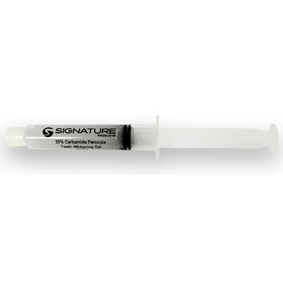 Signature 35% Carbamide Peroxide Gel, 5 ml syringe tooth whitening gel. Not flavored