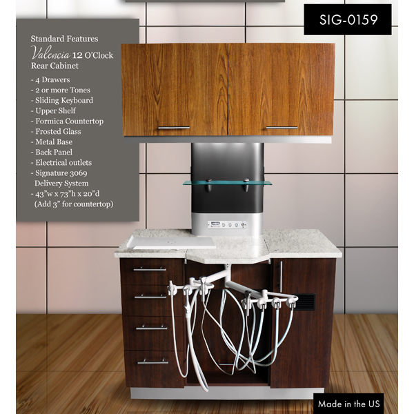 Signature Series 12 o'clock Rear Cabinet delivery system with frosted glass and solid (SIG-0159)