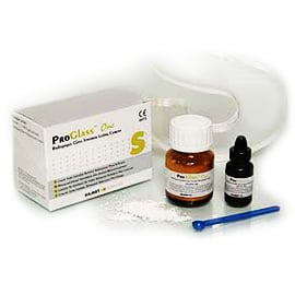 ProGlass One Glass Ionomer Luting Cement, Powder & Liquid Kit, chemically bonds to tooth structure