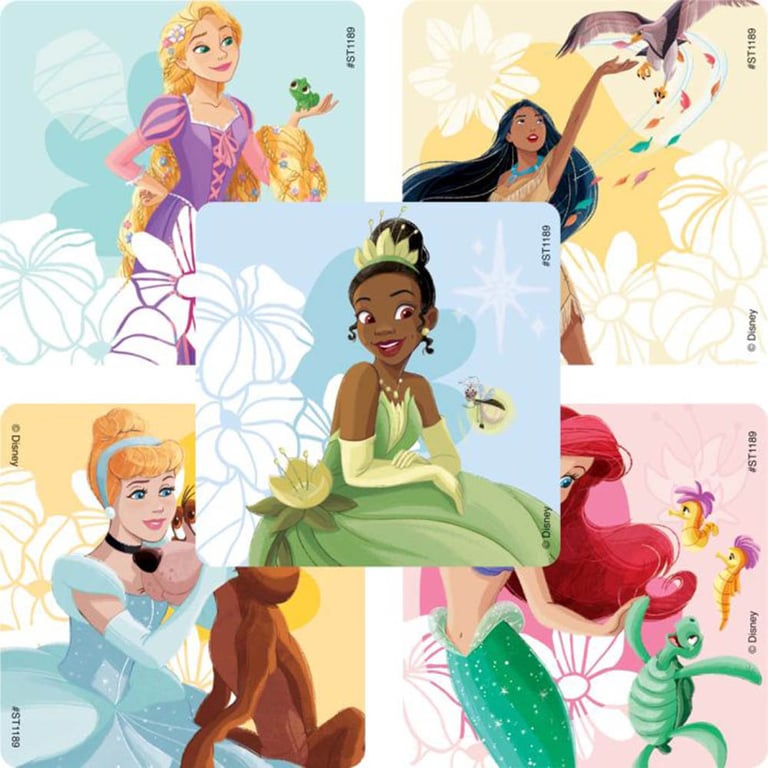 SmileMakers SmileMaker 2.5" Disney Enchanted Princess Stickers, Latex-Free, Assorted, 100/Pk