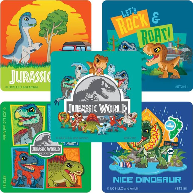 SmileMakers SmileMaker 2.5" Jurassic World Explorers Stickers, Latex-Free, Assorted, 100/Pk