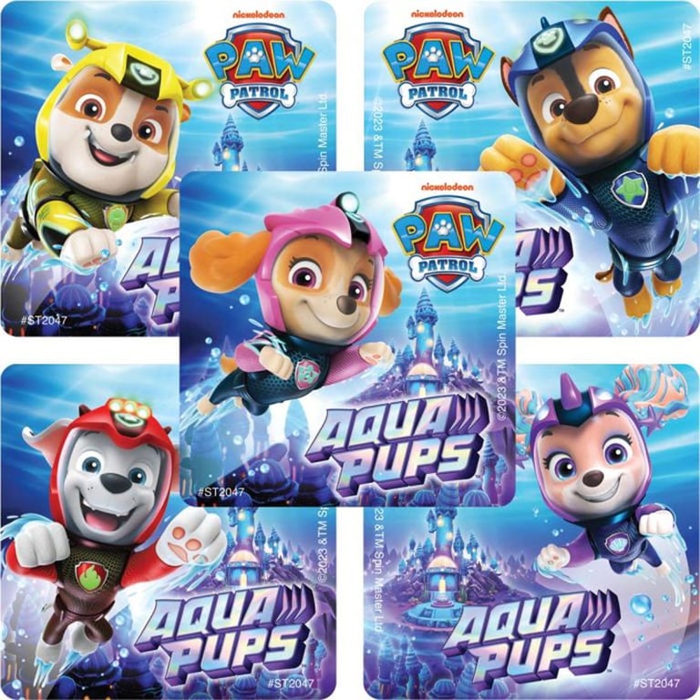 SmileMakers Latex-free Paw Patrol Stickers, 2"-12", Assorted Designs, 100/Pk. Features Marshall