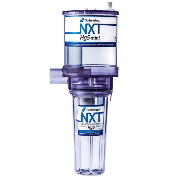 NXT Hg5 Mini Amalgam Separator, accommodates up to 4 operatories. 25"H x 11"W x 8" D. Includes