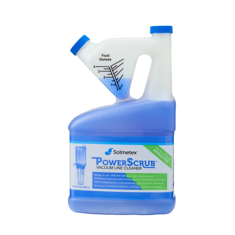 PowerScrub Vaccuum Line Cleaner 4 x 64 oz Solution. Eco-friendly, 100% biodegradable enzymes