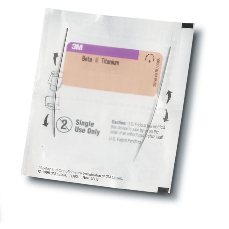 Unitek Beta III Titanium Archwire, .016 x .022, OrthoForm II Square, Lower, 10/Pk. Beta III