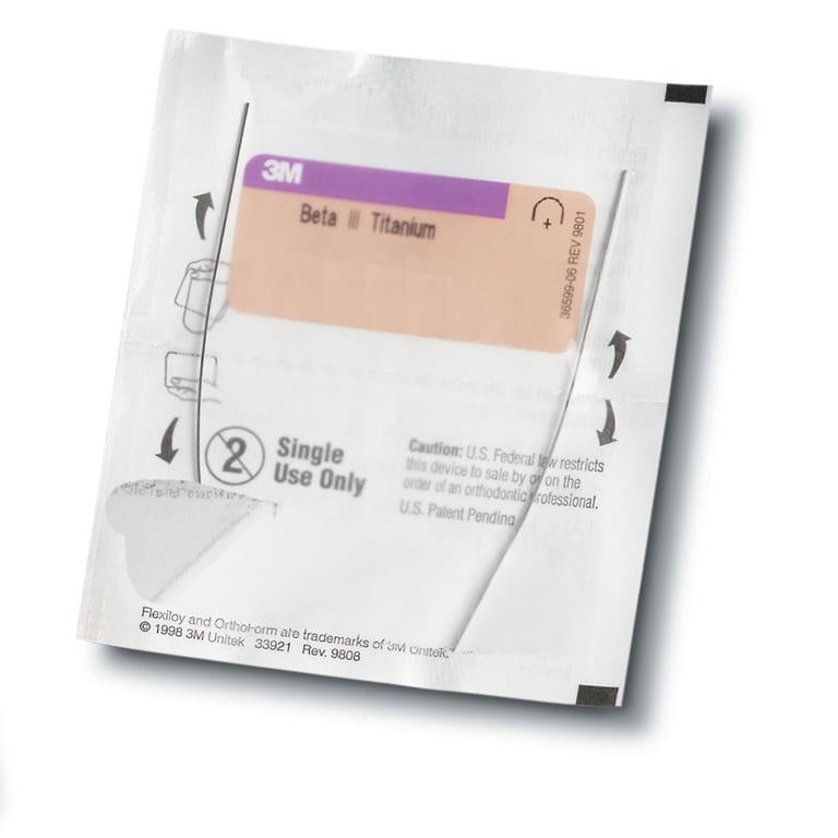 Unitek Beta III Titanium Archwire, .017 x .025, OrthoForm II Square, Upper, 10/Pk. Beta III