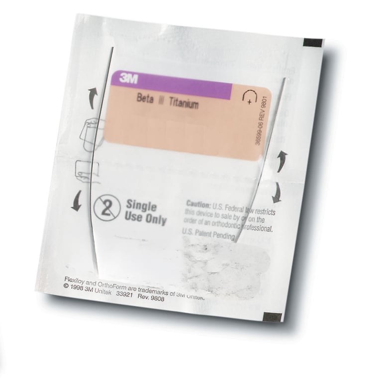 Unitek Beta III Titanium Archwire, .019 x .025, OrthoForm II Square, Upper, 10/Pk. Beta III
