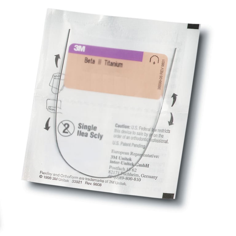 Unitek Beta III Titanium Archwire, .019 x .025, OrthoForm II Square, Lower, 10/Pk. Beta III