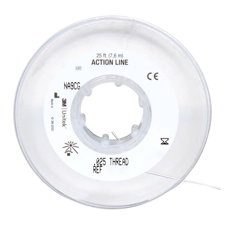 Unitek Action Line Thread, .025in, 25ft, 1/Pk. For rotating and extruding teeth, closing minor