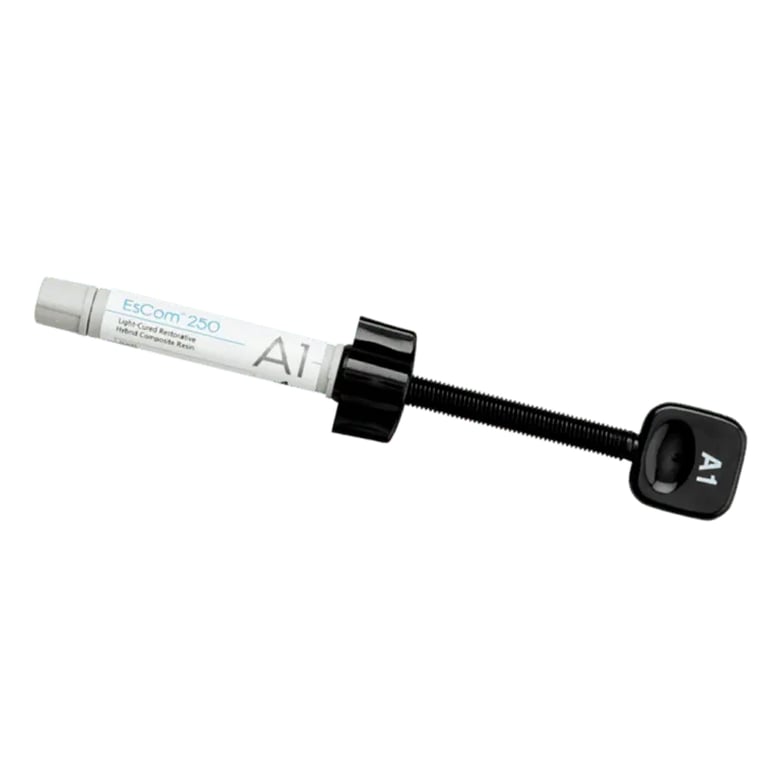 EsCom250 Light-Cured Restorative Hybrid Composite Resin Refill, A1, 4g Syringe, 1/Pk
