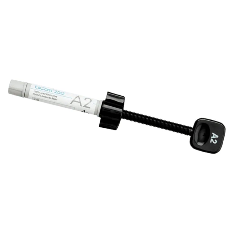 EsCom250 Light-Cured Restorative Hybrid Composite Resin Refill, A2, 4g Syringe, 1/Pk