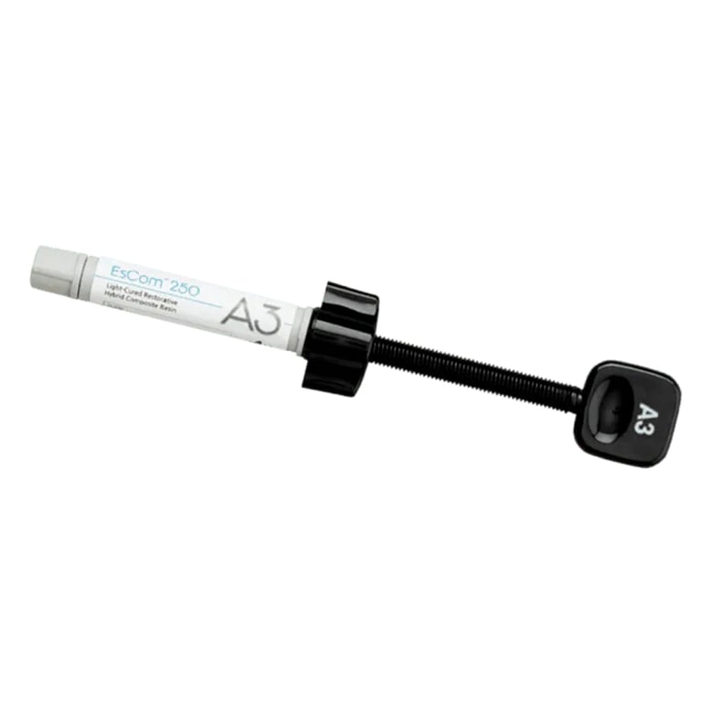EsCom250 Light-Cured Restorative Hybrid Composite Resin Refill, A3, 4g Syringe, 1/Pk