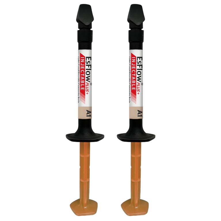 EsFlow PLUS Injectable, A1 Flowable Light-Cured Resin Composite, 2 x 2.5gm Syringes. Features