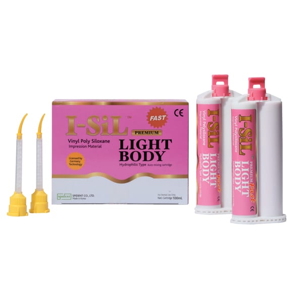 I-Sil Premium Light Body, Fast Set 2 - 50 mL Cartridges VPS Impression Material. Working time