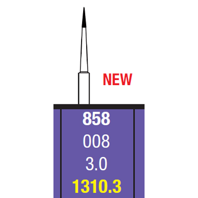 Spring FG #1310.3 (858.008) Extra Fine grit Needle single-use diamond bur, pack of 10