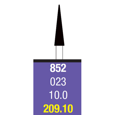 Spring FG #209.10 (852.023) Fine grit Needle shaped single-use diamond bur, pack of 10 Burs