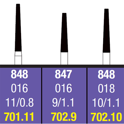 Spring FG #702.10 (848.018) Super Coarse grit Flat End Taper single-use diamond burs, pack of 25
