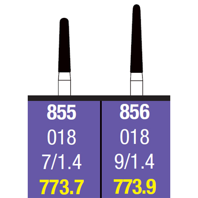 Spring FG #773.7 (855.018) Medium grit Round End Taper single-use diamond bur, pack of 25 burs