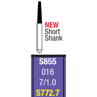 Spring FGSS #S772.7 Super Coarse grit Round End Taper single-use diamond bur, pack of 25 burs
