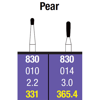Spring FG #331 (830.010) Coarse grit Pear single-use diamond bur, pack of 25