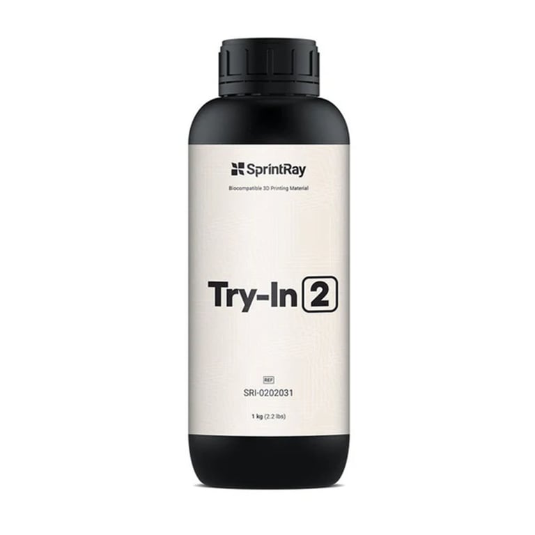 Sprintray Try-in 2 Biocompatible 3D Printing Resin, 1kg Bottle, 1/Pk